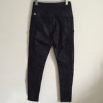 Zella Black Shiny Embossed Print High Waisted Athletic Workout Leggings Photo 7