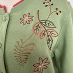 Shenanigans Embroidered Cardigan Cottagecore Button Up Green‎ Floral Women Small Green Photo 2