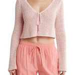 Abound Pretty in Pink  Crop Sweater Cardigan L NWT Photo 0