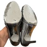 Adrianna Papell BOUTIQUE GRAND SILVER METALLIC SPARKLE HEEL OPEN TOE SATIN PUMPS Photo 4