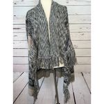 Knox Rose Cardigan Fringe Sweater Small Knit Boho Hippie Open Front Lagenlook Photo 7