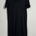 Michael Stars Sandra V-Neck T-Shirt Midi Dress Women's Small Black Casual Travel Photo 0