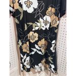 New Orleans Saints Floral Print Dress Womens XL Black Gold Fleur De Lis Pocket Photo 1