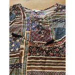 American Eagle  Flounce Floral Patch Short Sleeve Lace‎ Up Top Size Sz Small Boho Photo 9