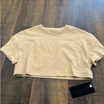 Alphalete NWT  Crop Top Tan Short Sleeve Gym Tee Size XS Photo 1
