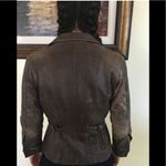 Vintage Celyn B Distressed Leather Brown Jacket Size M Photo 3