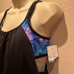 New Women’s Aqua Tech Blouson Tankini Top Blue Tie Dye Black Medium NWT Photo 3