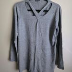 Vila Milano Gray Pullover Sweater Wool Blend Unique Cutout Design Neck Size L? Photo 0