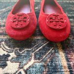 Tory Burch  red suede ballet round toe flats shoes minnie Photo 2