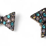 Betsey Johnson Goldtone RAINBOW CONNECTION Bow Stud Earrings $38 Gold Photo 0