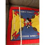 Vintage Disney Mickey Mouse Football Touchdown Bandana Scarf 100% Cotton VGUC Yellow Photo 4