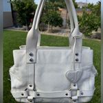 Juicy Couture Vintage Soft White Womens Leather Bag Purse With Heart Charms Photo 2