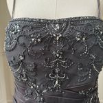 Taffeta Charcoal Grey Ball Formal Gown Beaded Sequins Rhinestone Dress 20 Gray Size undefined Photo 3