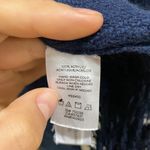 Loft Navy Plaid Fringe Ends Pancho Open Cardigan Size M/L Photo 1