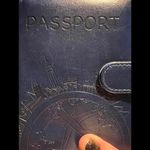 Stylish Navy Passport Holder with Embossed Design Blue Photo 2