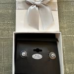 nOir Jewelry Silver Bear and Lock Earrings Photo 5