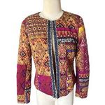 Ruby Rd   Womens Jacket Blazer  Open Front Yellow/Orange/Pink Quilted Photo 0