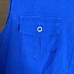 Sandro  Lavender Linen Blend Sleeveless Top Pleated Peplum Self Tie Belt Size XL Photo 1