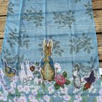 Vintage Beatrix Potter Peter Rabbit Scarf Polyester 74 x 18.5. Blue Photo 2