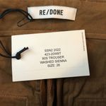 RE/DONE Womens 90s Trouser Pants Button Fly Twill Washed Sienna Brown 26 Photo 3