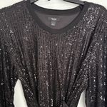 Vera Wang  Black Sequin Long Sleeve Dress Photo 1