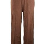 Terez  Brown High Rise Pull On Stretch Knit Button Hem Wide Leg Pants Size S Photo 0