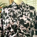 ZARA "Dita" Satin Effect Ruched Print Mini Dress in Purple/Black Photo 5