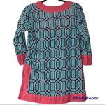 Simply Southern  Collection small women's 3/4 sleeve blouse blue, pink geometric Photo 1