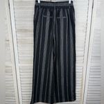 A New Day Linen Blend Wide Leg Pull On Pants Black w White Stripes-S Photo 1
