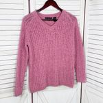 Preswick & Moore Preswick & Moore Loose Weave V-neck Sweater Rose Pink Small Photo 7