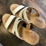 Born Shoes Born Platform Wedge Floral Sandals White Leather Upper Size 6 Photo 6