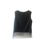 Vintage Black Lace Fringe Top Medium Shell 2000 Deux Mille Y2K retro chic Photo 2