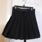 High Waist Belted Pleated Mini Skirt Black Size XS Photo 1