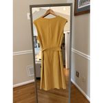 Kasper  Women's Yellow Cap Sleeve Belted Dress Size 8 Photo 6