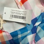 Pink Ripple Plaid Dress Puff Sleeve Square Neck Cottagecore Midi Sundress M $67 Size M Photo 4