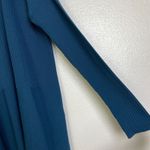 Eileen Fisher Tencel Cardigan Sweater Womens Medium Blue Ribbed Open Front Photo 6