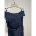 XScape  Navy‎ Blue Off The Shoulder Scuba Gown Evening Formal Dress Size 16 Photo 6