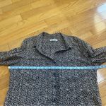 Mango Violeta 100% Cotton floral button down shirt adjustable sleeves Sz XL Photo 5