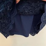 Alex Evenings  Navy Blue Lace Sequin Midi Wedding Guest Dress and Jacket Size 14 Photo 11