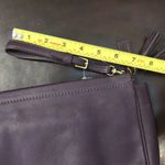 Coach Purple Plum Leather Oversized Wristlet Clutch With Tassels Photo 5