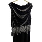 Tadashi Shoji NWT Josepha Dress Size 16 Black Velvet Gown Photo 5
