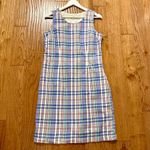 L.L. Bean purple madras plaid shift dress size 8 Green Photo 6