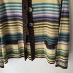 Mountain Lake Sweater Y2k Large Petite Multicolor Stripe Button Front Cardigan Photo 2