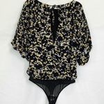 Free People Floral Puff Sleeve Bodysuit Photo 3