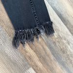 Free People  Black Fringe Distressed Raw Hem Skinny Jeans W27 Photo 3