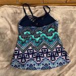 Arizona Jeans  Tankini Womens‎ Small Aztec Print Strappy Tank Swim Boho Geometric Photo 1