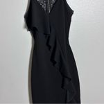 G by Guess Women Elegant Black Ruffle Dress Lace Backless size M Photo 2