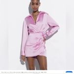 ZARA Pink Blazer Satin Effect Dress Photo 1
