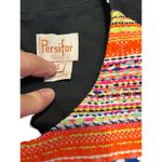 PERSIFOR Black Sleeveless Embroidered Tweed Woven Textile Dress Women's SMALL Photo 2