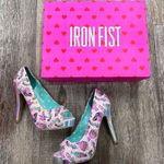 Iron fist  Deaths Diner Pink Peep Toe Heels Sz 5 Photo 0